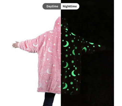 Glow In The Dark Starry Night Hoodie / Fleece Blanket -