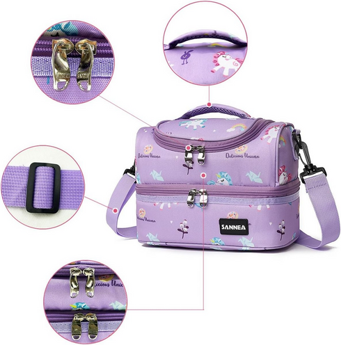 Purple Pony Insulated Lunch Bag Cooler Bag with Shoulder Strap - 7L