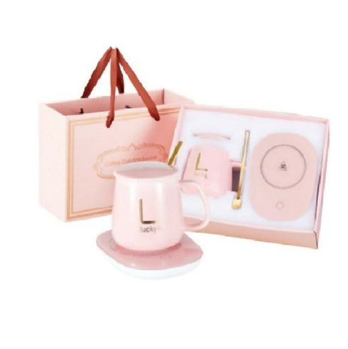 Ceramic Coaster and Mug Set - Pink
