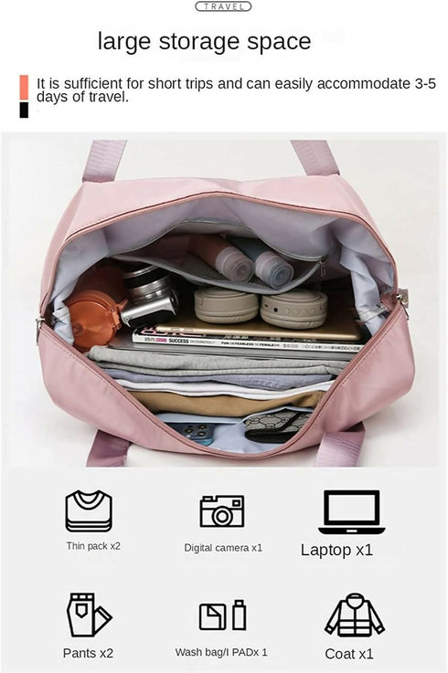 Travel Duffel Sports Gym Bag - Pink