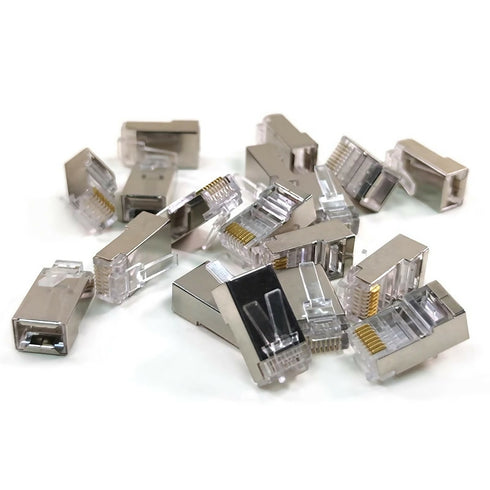 100 Pcs Rj45 Cat6 Cat 6a Shielded Connectors