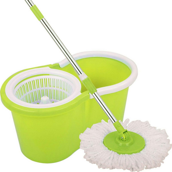Bucket Set with Spin 360 Wringer and 1 Microfiber Mop Pad Head - Green
