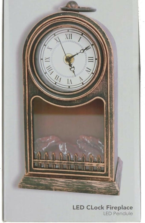 Decorative Fireplace Lamp with Clock Decorative