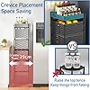Rotating Vegetable Storage Shelf Square Storage Trolley on Wheels 360° Movable Veg Rack (3 Layers, Black)