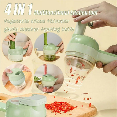 USB Rechargeable Electric Vegetable Cutter 4 In 1