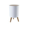 Trash Can With Lid Press Cover Portable Height Foot Standing Trash Can