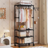 Black - Metal Multi-functional Coat Rack & Clothes Hanger with Simple Modern Design for Household Bedroom Floor Storage