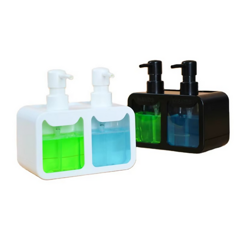 2in1 Multifunctional Soap Dispenser Kitchen Sink Caddy Hand Soap Bottle Dish Soap Bottle Sponge Holder Brush Holder