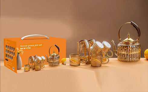 Seven Piece Glass Teapot Set