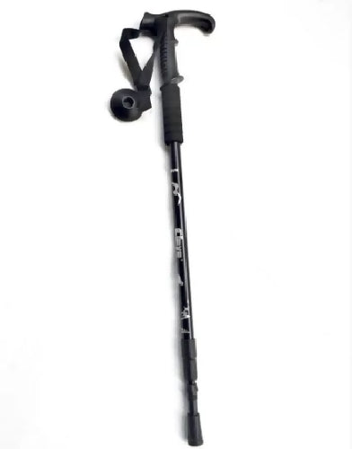 T Style Handle Aluminum Alloy Three-section Outdoor Walking Stick Hiking Supplies