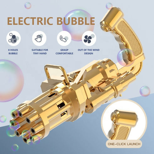Electric Mini Gatling Bubble Gun Toy Bubble Machine Gun with Bubble Water