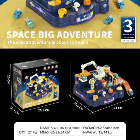 Space Adventure Race Track Set for Kids Inertia Toy