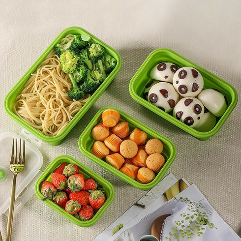 Set of 4 Silicone Lunch Box Containers