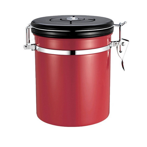 Stainless Steel Coffee Storage Canister - Red