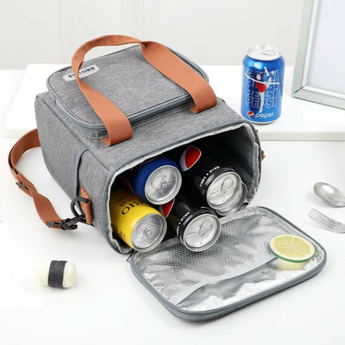 Double Layer Insulated Lunch Bag Tote Bag