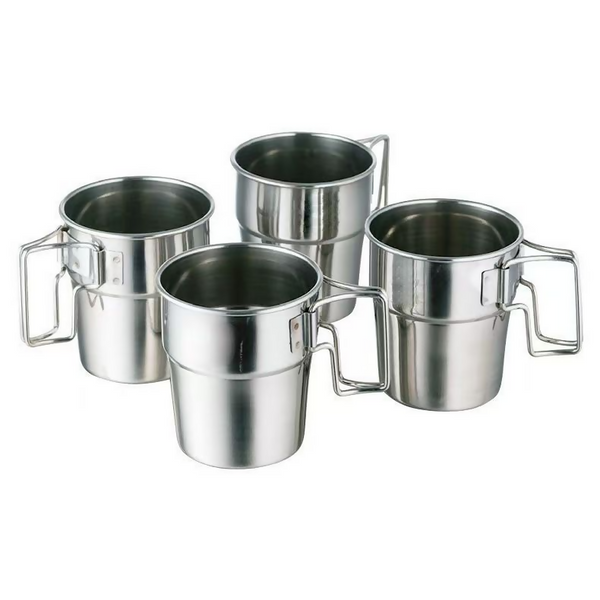 Outdoor camping foldable stainless steel cup 4pcs set