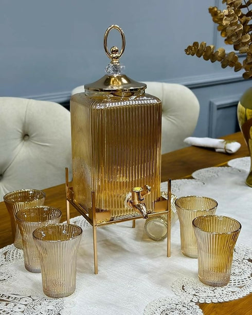 3.5 Luxury beverage dispenser sets with six Glasses