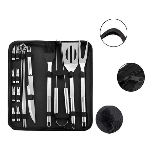 20PC Set Outdoor BBQ Braai Utensils