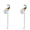 2 Pack-Solar Peacock Crafts Iron Art Grounded Courtyard Decorative Light.