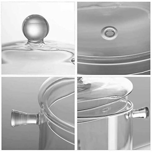 1.9L Transparent Glass Kitchen Heat-Resistant Pot