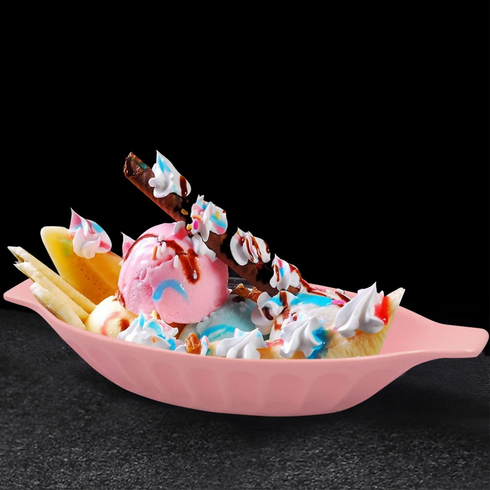 Oval Serving Bowls for Banana Split, Candy, Snack - twin -pink