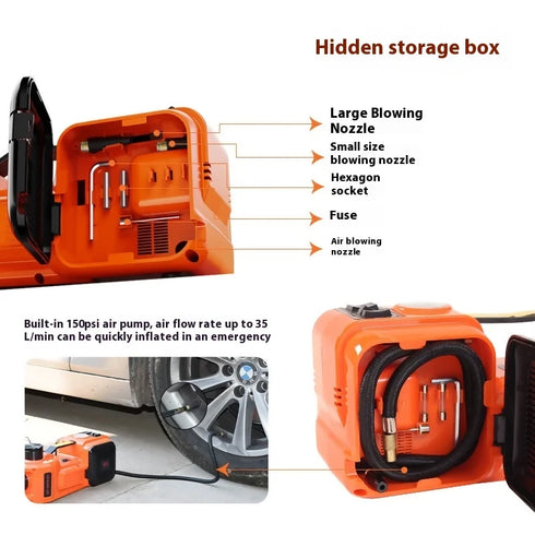 12V 3 Ton Electric High Lift Portable Car Repair Jacks with Electric Impact Wrench for Various Cars