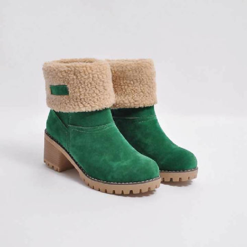 WOMENS WINTER ANKLE BOOTS FLAT GRIP SOLE FUR LINED SHOES