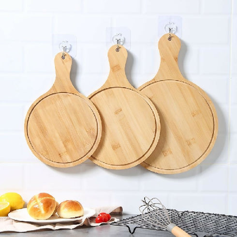 Natural Bamboo Pizza Tray and Cutting Board