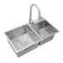 Stainless Steel Brushed Double Bowl Handmade Kitchen Sink