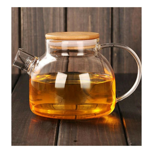 Glass Water Jug with Wooden Lid