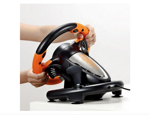 Double Vibration Motor Linear Cool Totem Brake Racing Car Game Steering Wheel for PC Switch PS4 PS3 XBOX ONE