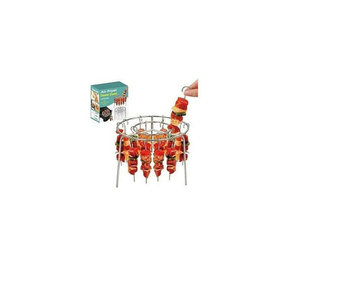 Premium Air Fryer Skewer Stand with 24 Stainless Steel Skewers