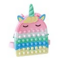 Mini Cartoon Unicorn Design Colorblock Pop It Backpack