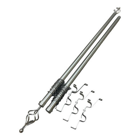 Expandable Curtain Double Rod with Twisted Cage Finial - 2m