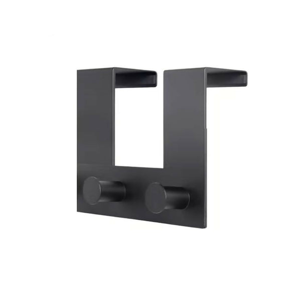 2 Hook Matte Metal Door Hook - Black