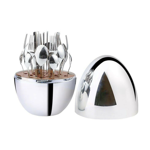Oval Shaped Kitchen Utensil Set-Silver