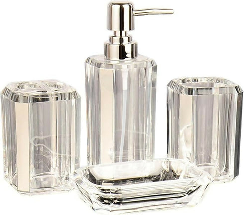 HS-Acrylic Freestanding Soap Dispenser 4 Piece