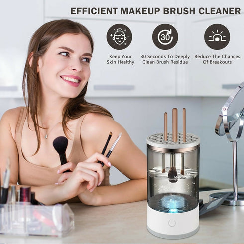 Electric Makeup Brush Cleaner Machine, Automatic Spinning Cosmetic Brush Cleaner