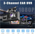 Triple-Lens HD Dash Cam In-Car Hidden Triple-Camera System for Rideshare
