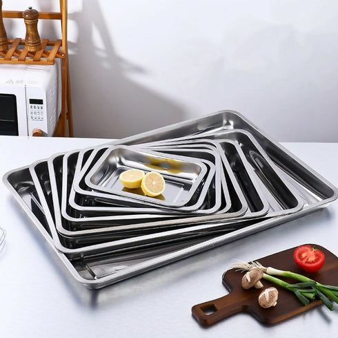 Rectangular Stainless Steel Roasting Pan - 6Pack With Mixed Sizes