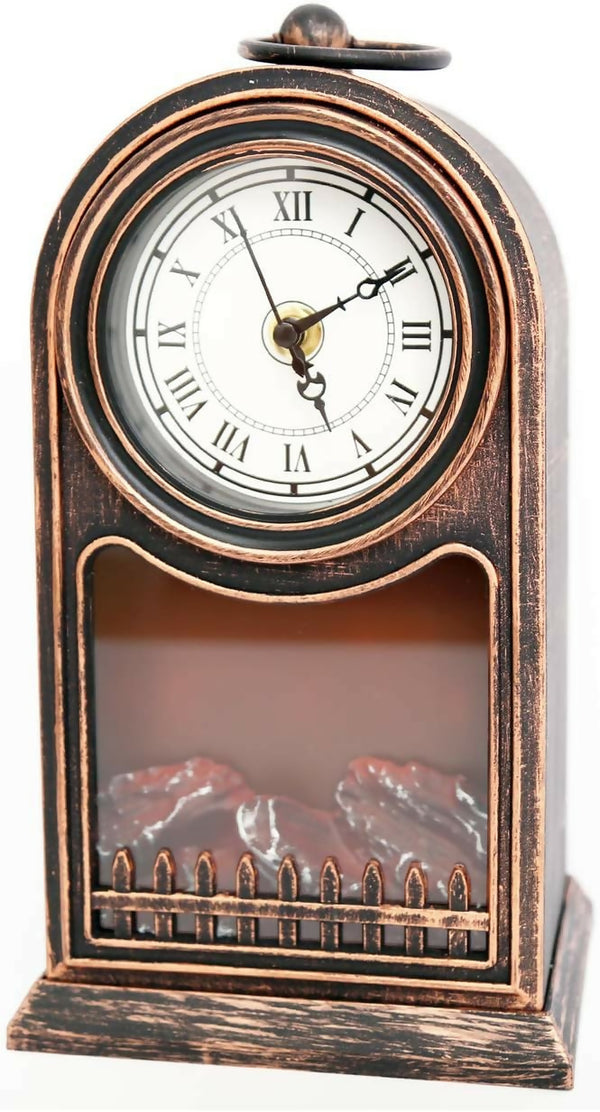 Decorative Fireplace Lamp with Clock Decorative