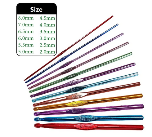Charm key DIY Aluminum Crochet Set Needles Sewing Kit Tools Crochet Hook Set
