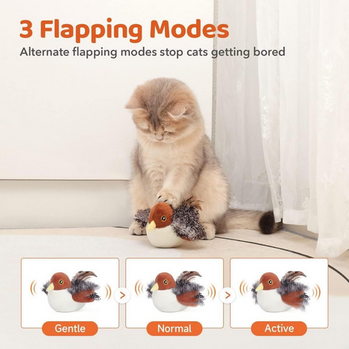 Flapping Bird Cat Toy, Bird Flapping Wings Cat Toy - No Flying