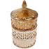 Candy jar with lid, amber glass