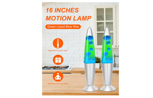 Dalavalampa 16-inch Liquid Motion Lamp for Kids, Adults and Teens Gifts, Green Liquid Blue Wax, Magma Lamp Night Lights for Home Decor Bedroom Office Living Room