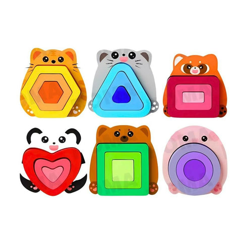 Puzzle Wooden Sorting Board Learning Toy Geometry Logic Puzzle