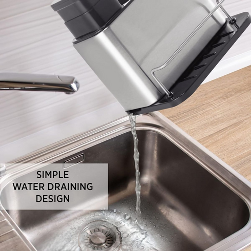 Stainless Steel Organiser With Soap Dispenser And Storage Compartment