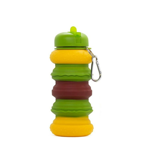 Burger Shape Silicone Expandable Water Bottle for Kids -600ml
