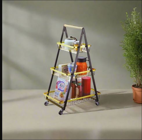 Multi Function Mobile 3 Layer Storage Rack -49x33x81cm