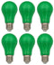 E27 LED 5W Color Light Bulb - 6 Pack - Green